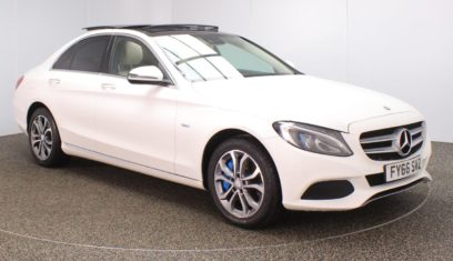Used 2016 WHITE MERCEDES-BENZ C-CLASS Saloon 2.0 C350 E SPORT PREMIUM PLUS 4d AUTO 208 BHP HYBRID ELECTRIC (reg. 2016-11-16) for sale in Stockport