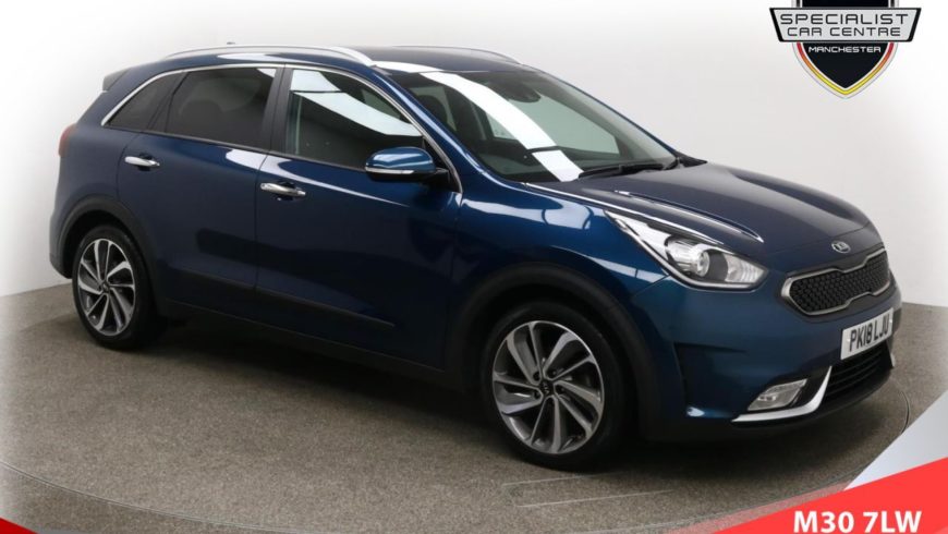 Used 2018 BLUE KIA NIRO Estate 1.6 3 5d AUTO 104 BHP HYBRID ELECTRIC (reg. 2018-03-28) for sale in Stockport